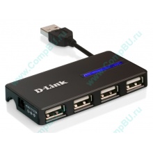 Карманный USB 2.0 концентратор D-Link DUB-104 в Ступино, USB хаб DLink DUB104 (Ступино)