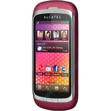 Красно-розовый телефон Alcatel One Touch 818 (Ступино)