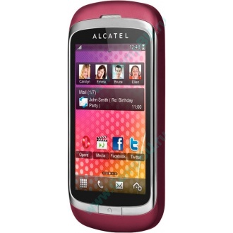 Красно-розовый телефон Alcatel One Touch 818 (Ступино)